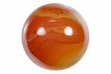 .9" Polished Banded Carnelian Agate Sphere - Photo 3